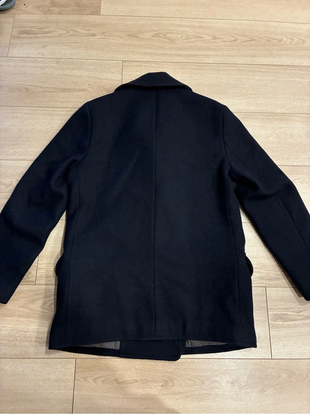 J. Crew Men’s Thinsulate Dock Wool Pea Coat Navy Blue Size M